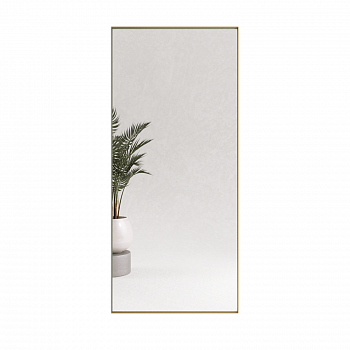 Прямоугольное зеркало в золотой металлической раме MUSCA Slim XL (в тонкой раме) 200 см