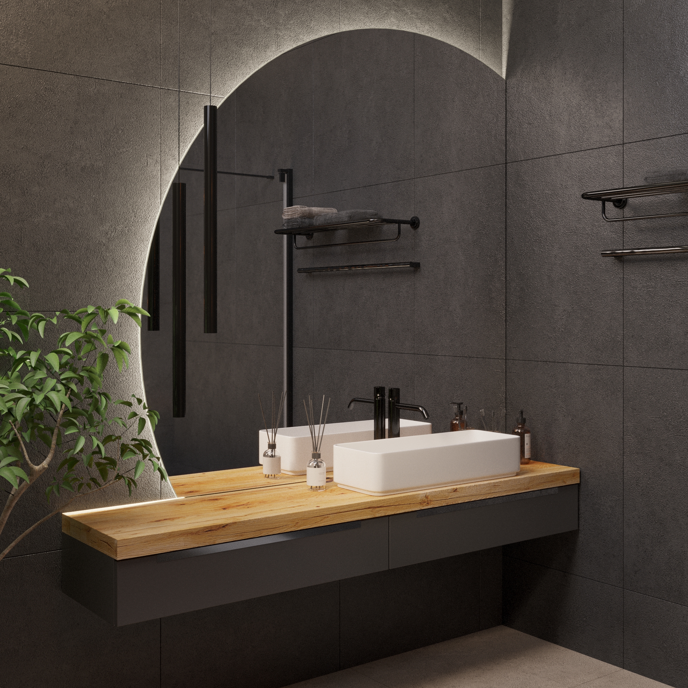 Круглое усеченное зеркало с подсветкой Ambilight - фото 5