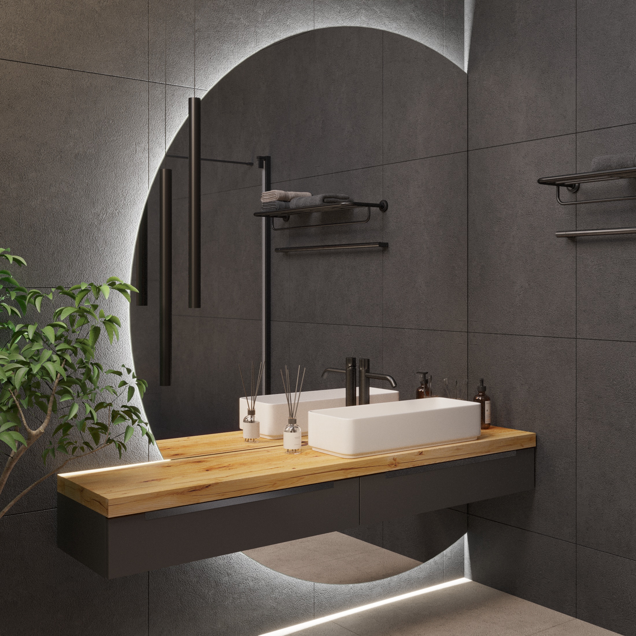 Круглое усеченное зеркало с подсветкой Ambilight 2 - фото 2