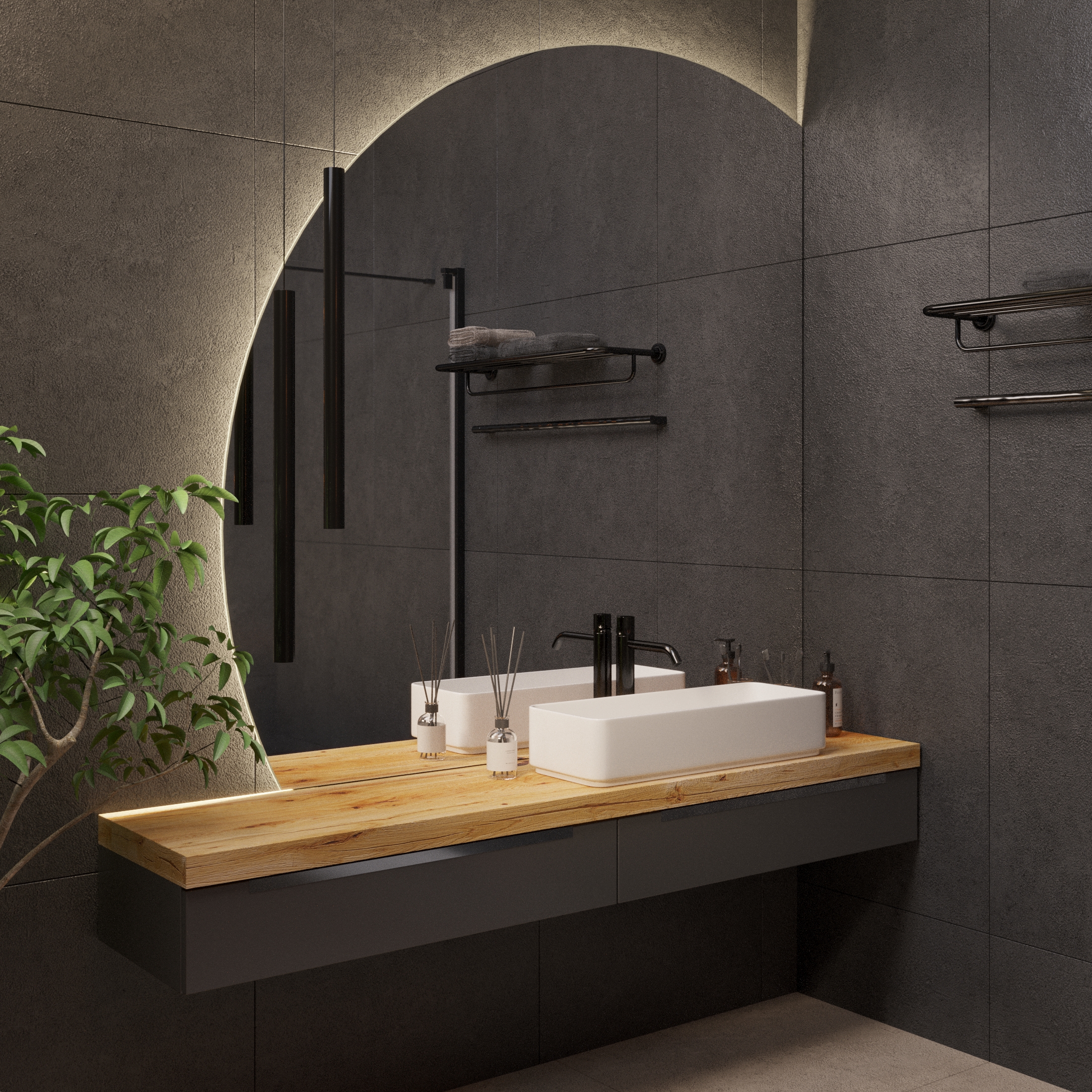 Круглое усеченное зеркало с подсветкой Ambilight - фото 4