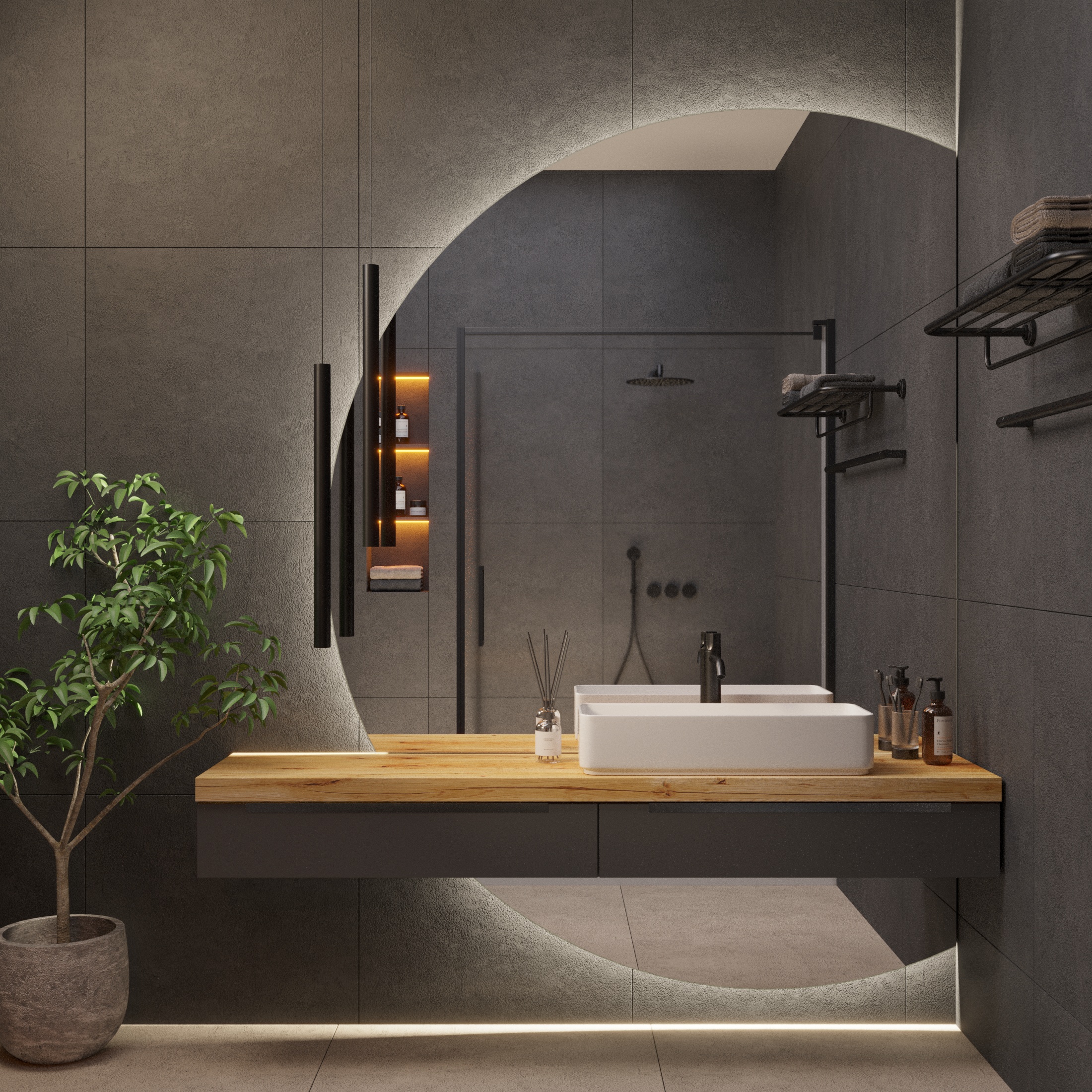 Круглое усеченное зеркало с подсветкой Ambilight 2 - фото 6