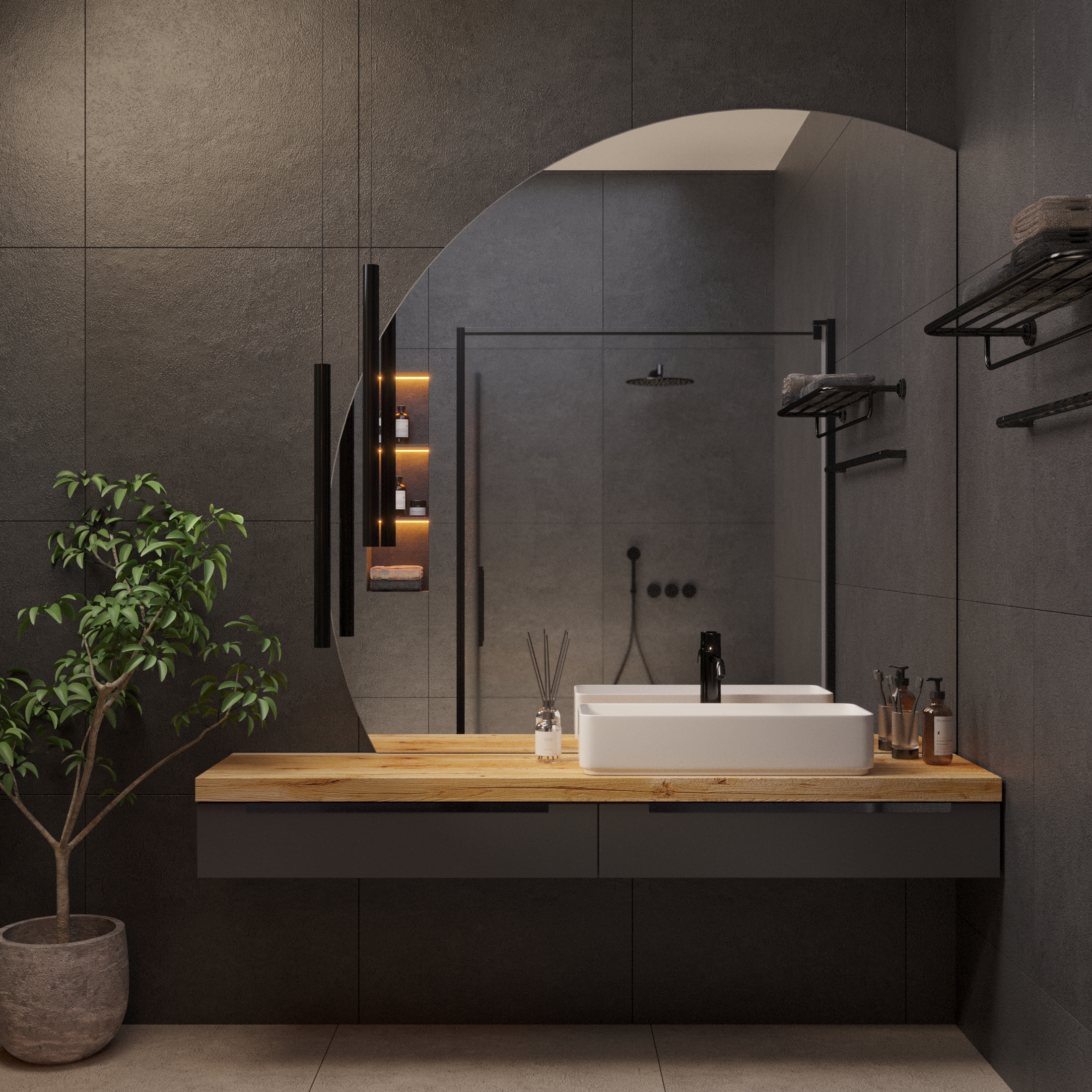 Круглое усеченное зеркало с подсветкой Ambilight - фото 9