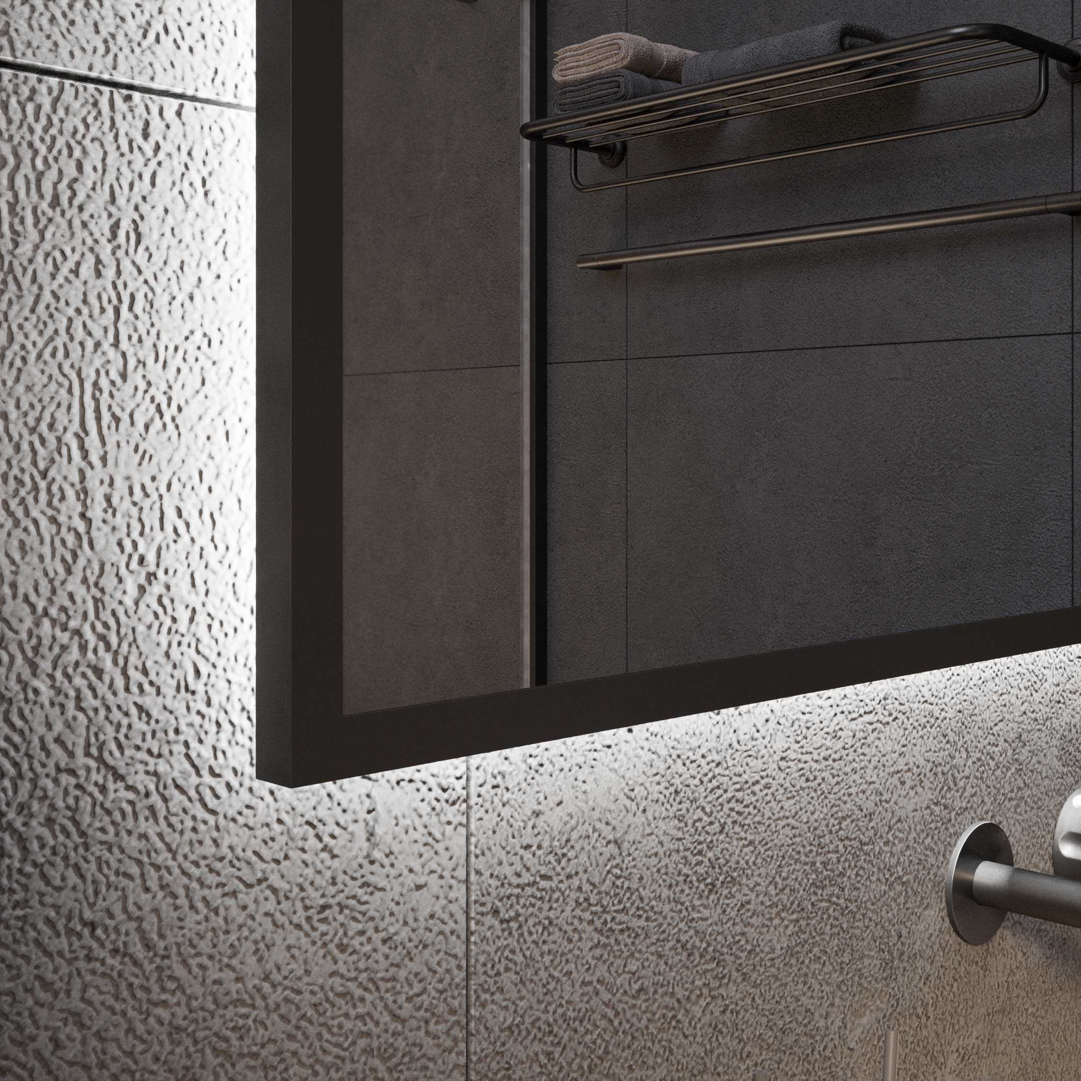 Зеркало с Ambilight подсветкой в чёрной раме Black Aluminium - фото 2