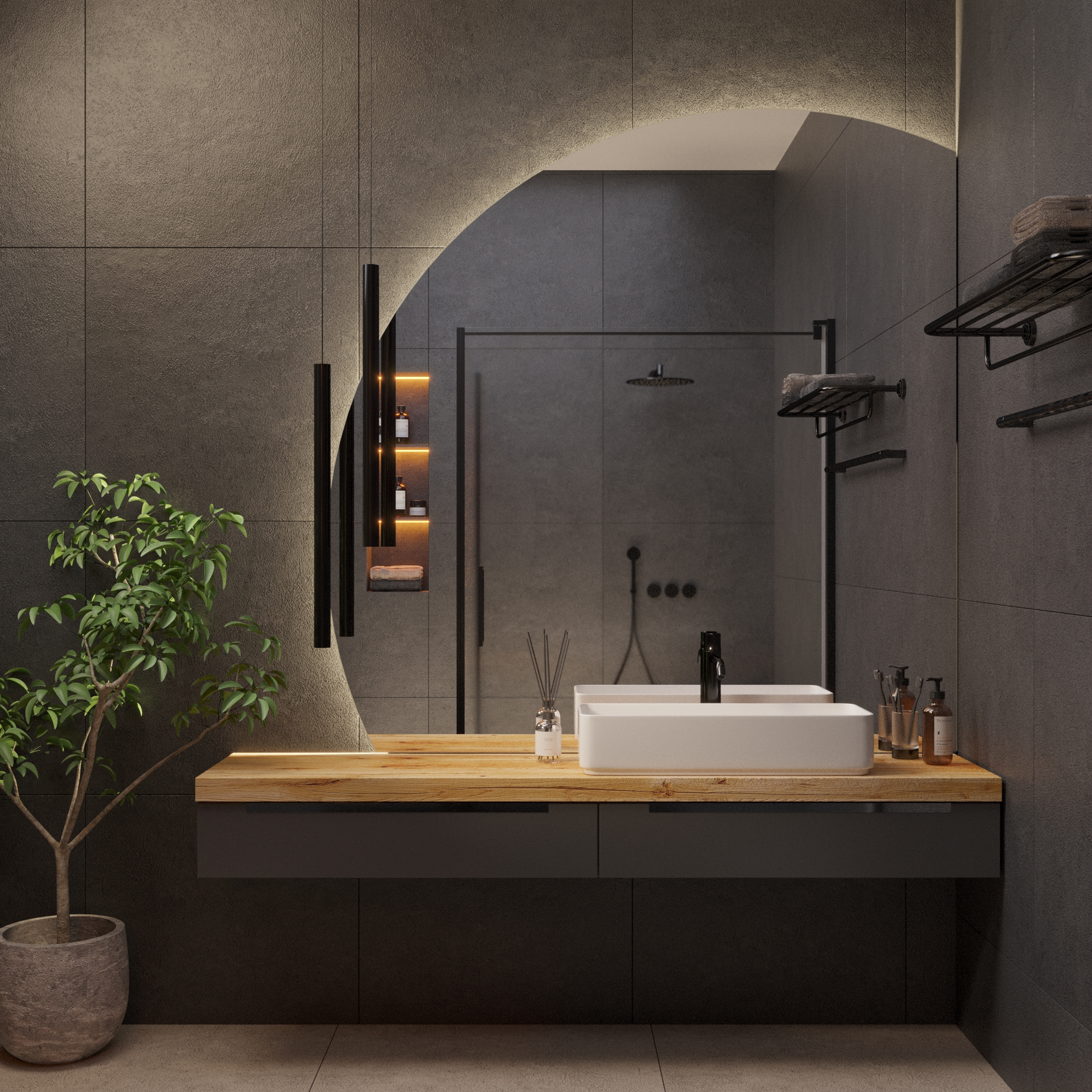 Круглое усеченное зеркало с подсветкой Ambilight - фото 8