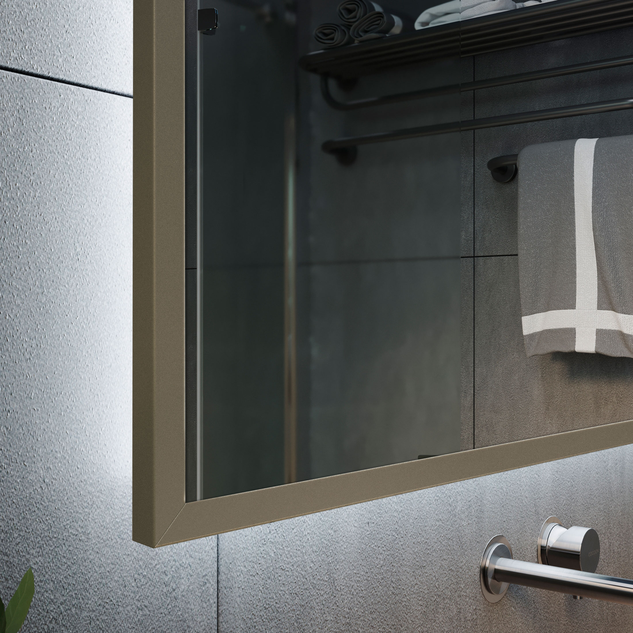 Зеркало с Ambilight подсветкой в латунной раме Латунь Aluminium - фото 2