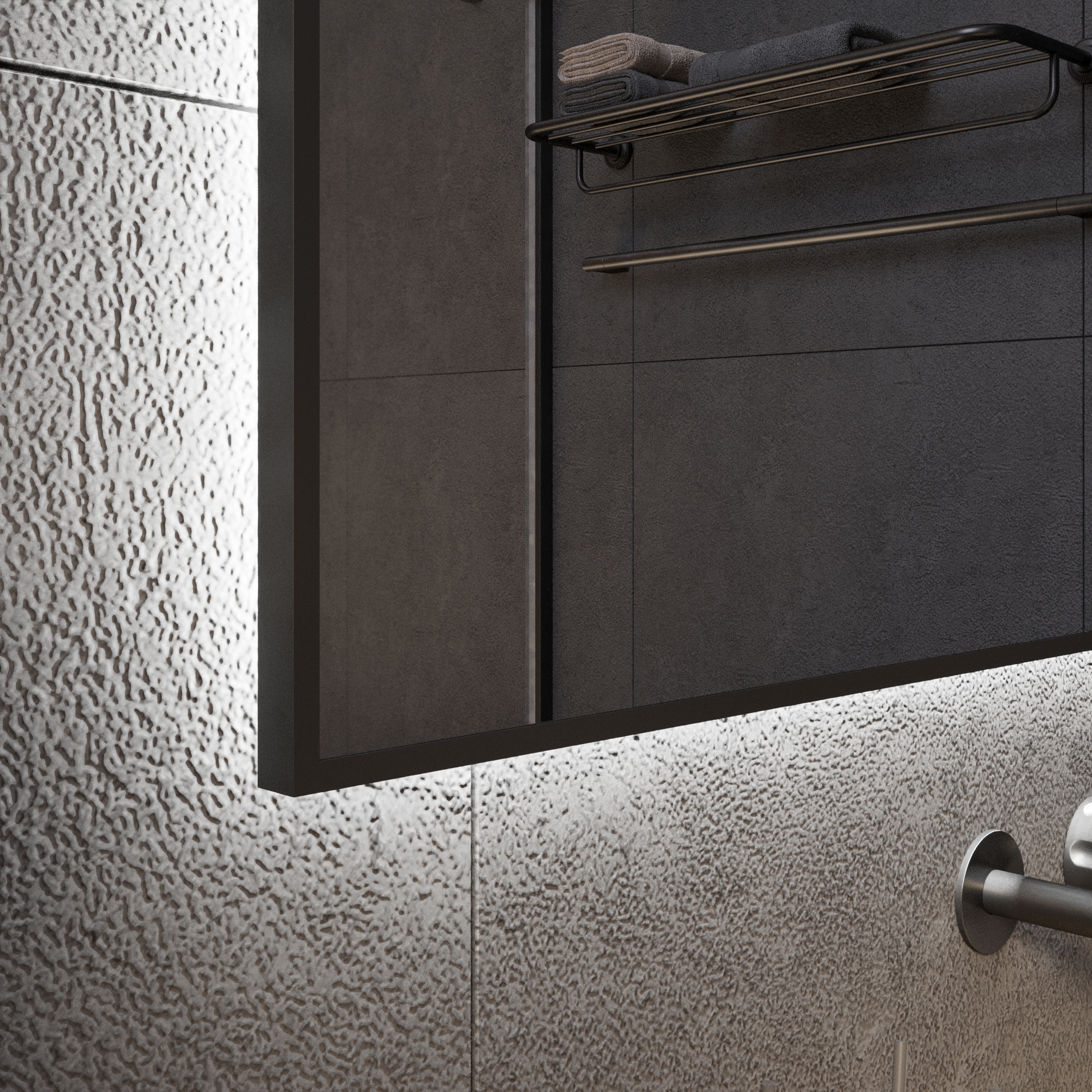 Зеркало с Ambilight подсветкой в чёрной раме 01 Black Aluminium - фото 2