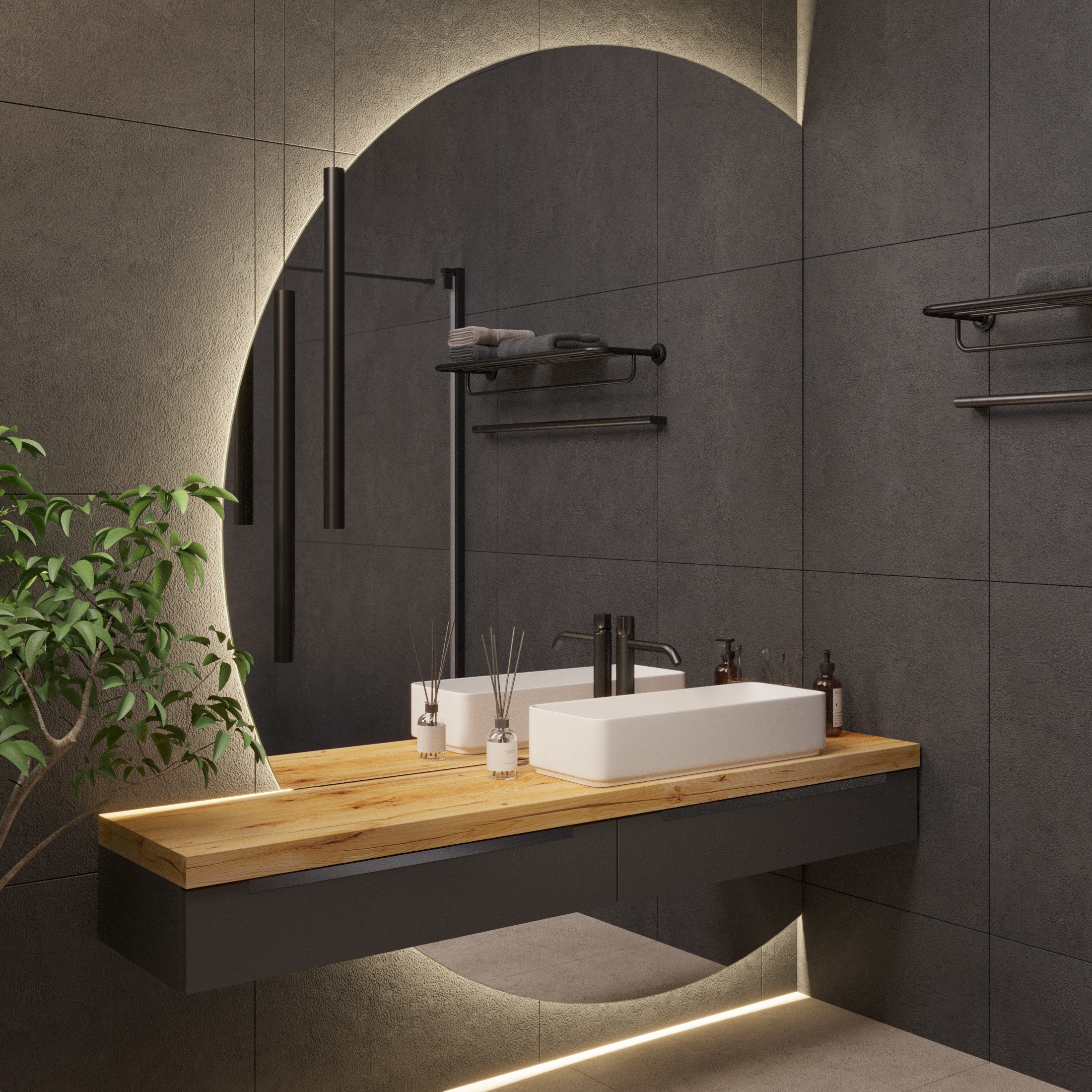 Круглое усеченное зеркало с подсветкой Ambilight 2 - фото 8