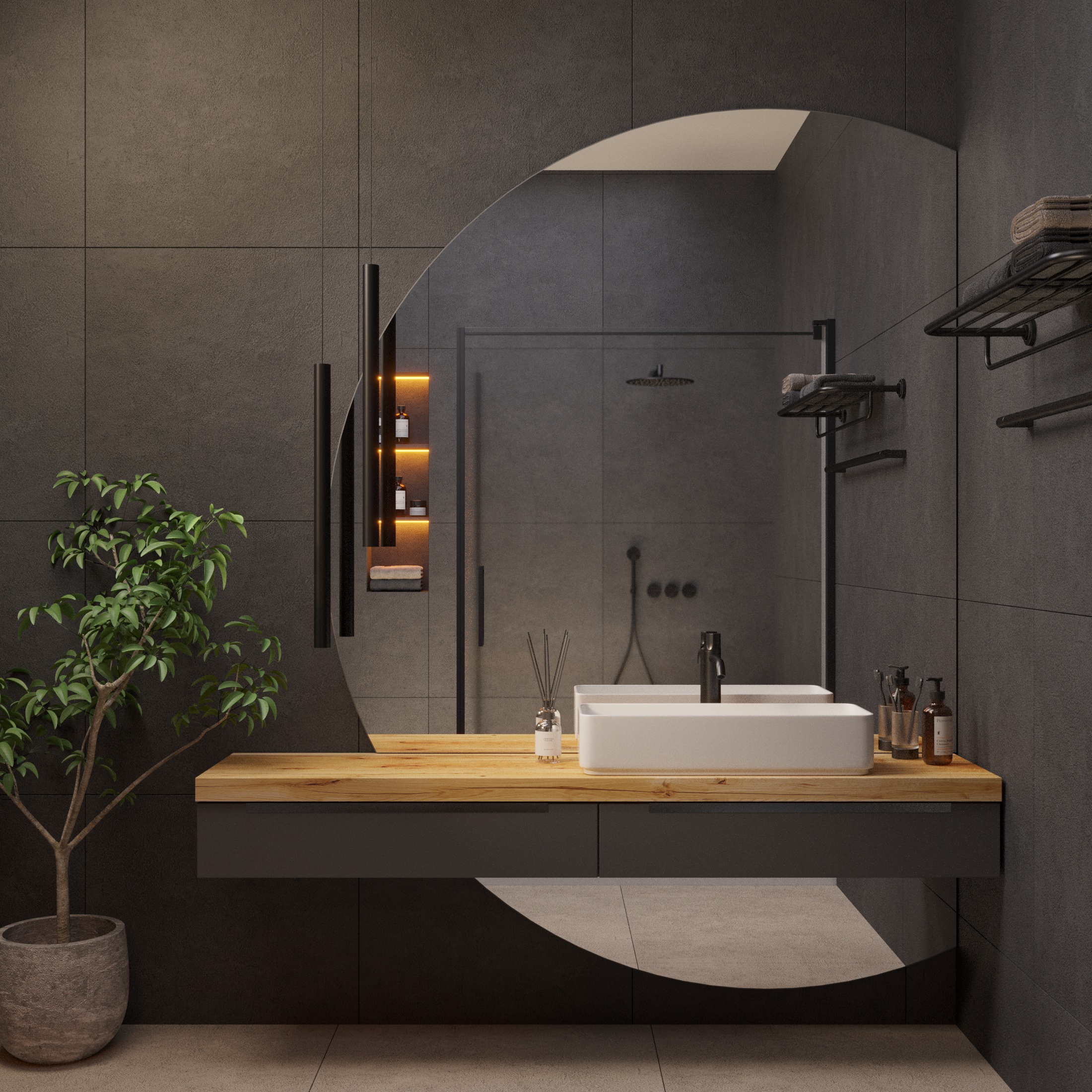 Круглое усеченное зеркало с подсветкой Ambilight 2 - фото 4