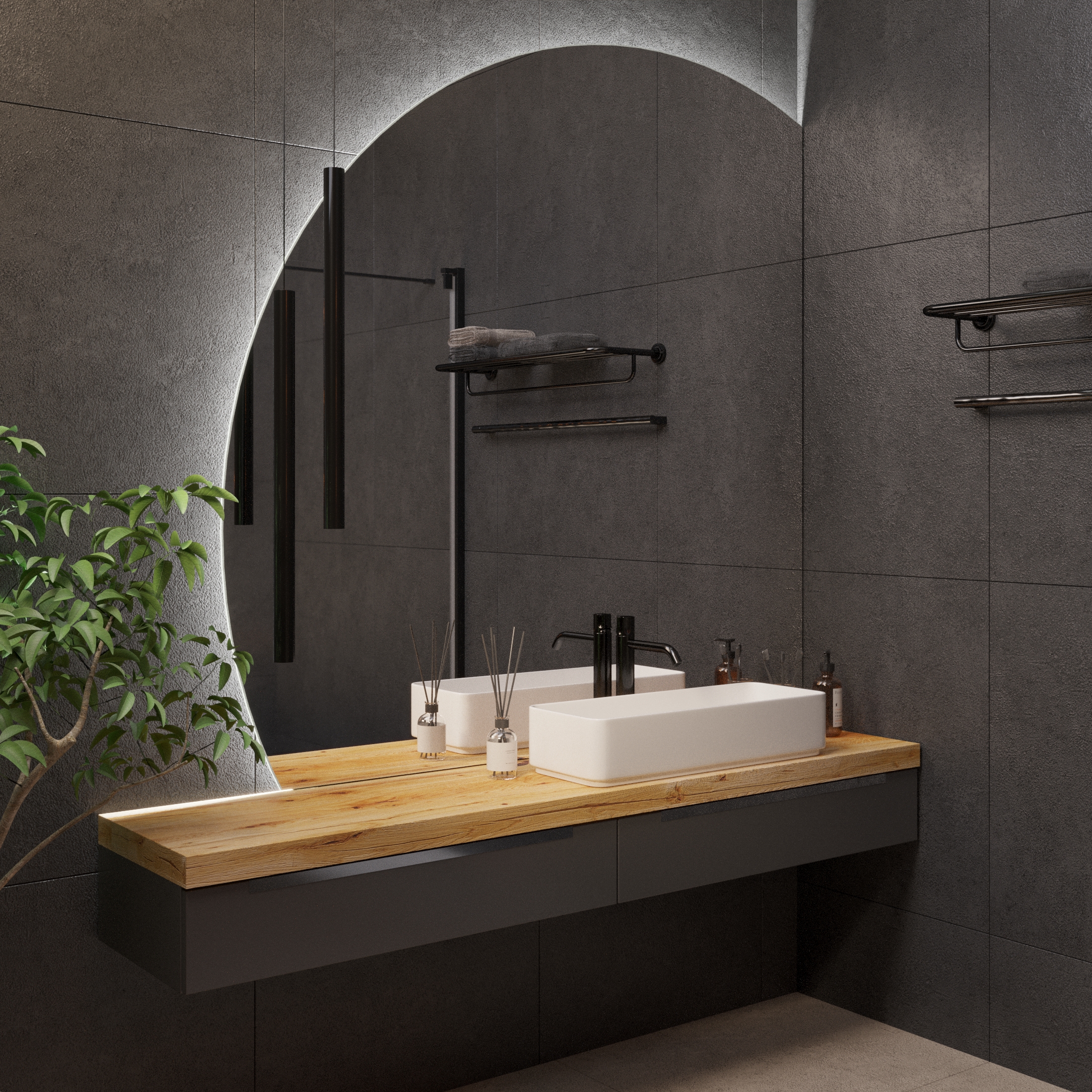 Круглое усеченное зеркало с подсветкой Ambilight - фото 3