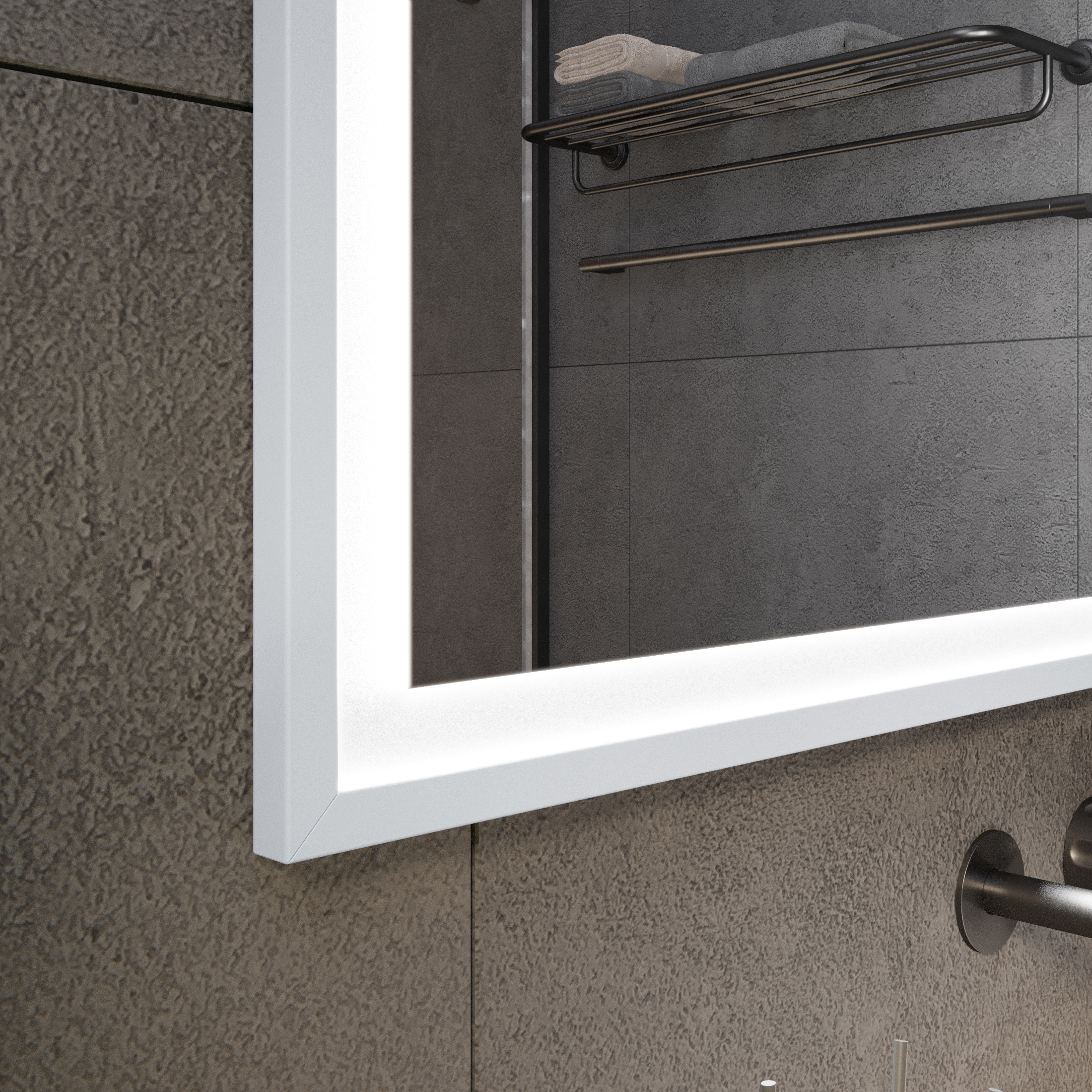 Зеркало с подсветкой в серебристой раме Silver Aluminium - фото 3