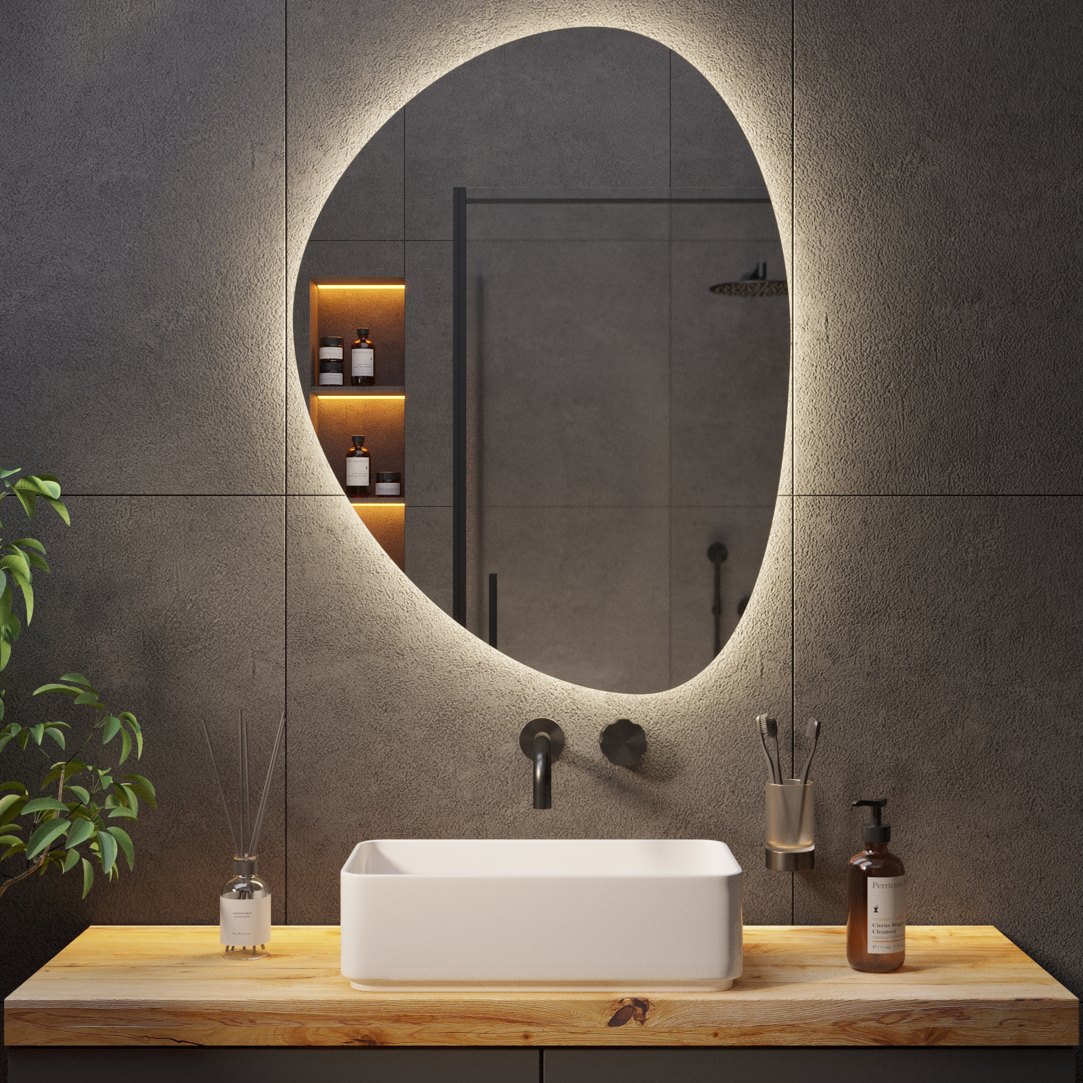 Зеркало с подсветкой Stone-12 - фото 5