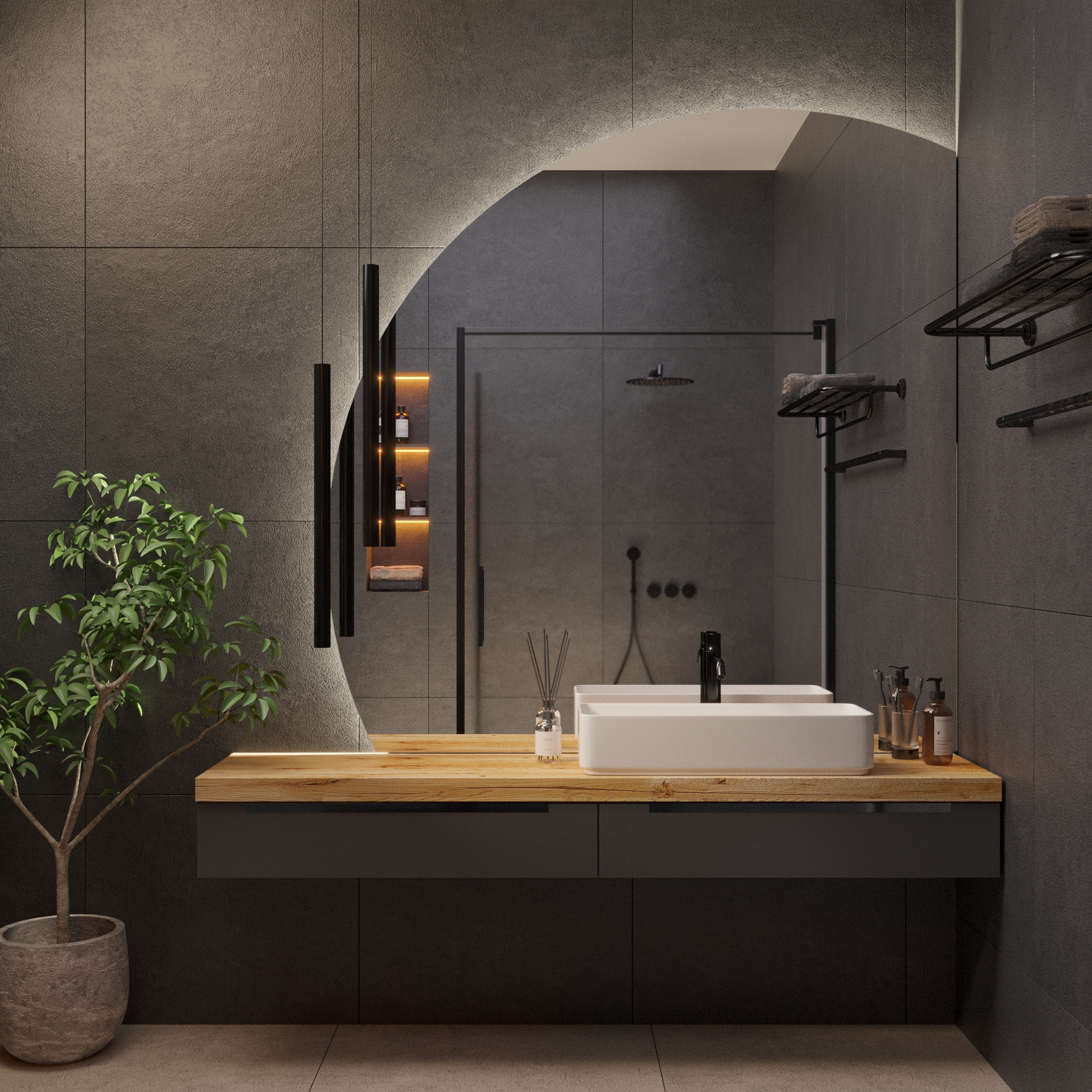 Круглое усеченное зеркало с подсветкой Ambilight - фото 7