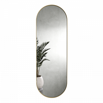 Овальное зеркало в золотой металлической раме GLEAM L 180 см