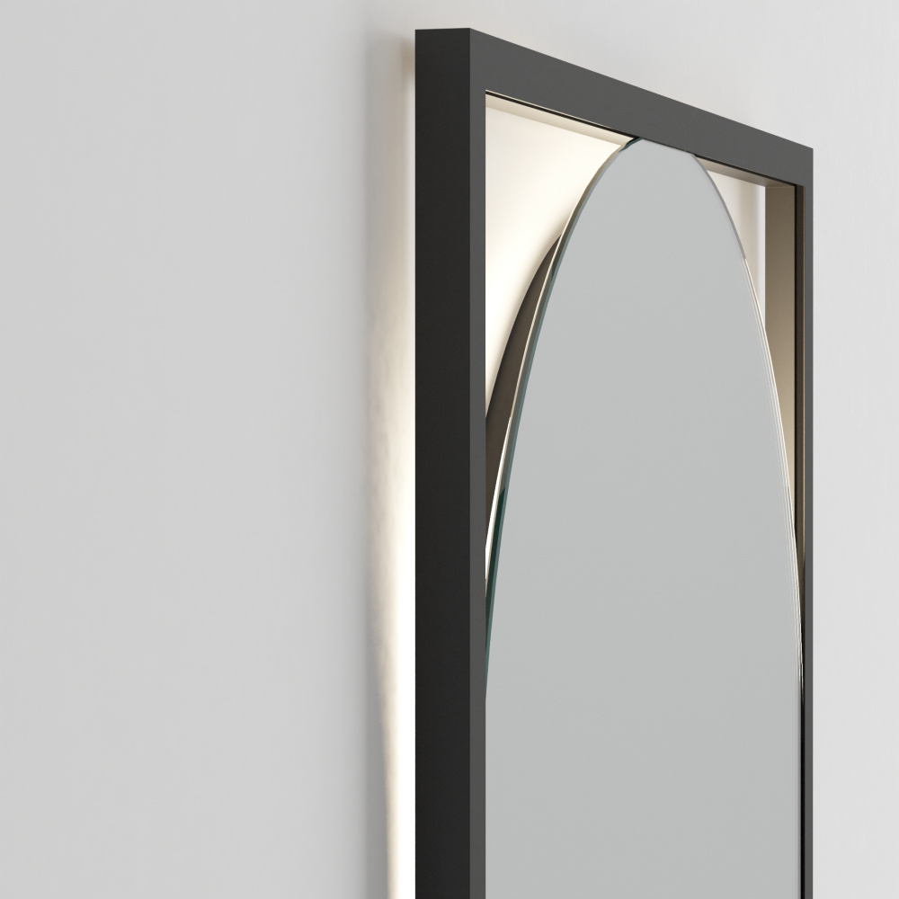Парящее зеркало в алюминиевой раме «Visio» с подсветкой