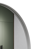 Арочное зеркало в белой металлической раме GLINT 180 см