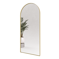 Арочное зеркало в золотой металлической раме GLINT 180 см