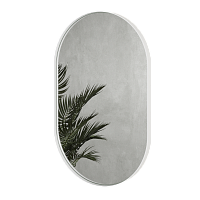 Овальное зеркало в белой металлической раме GLEAM S 81 см