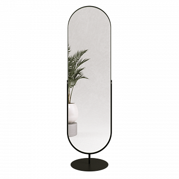 Напольное поворотное зеркало в чёрной металлической раме VIRGO 165 см