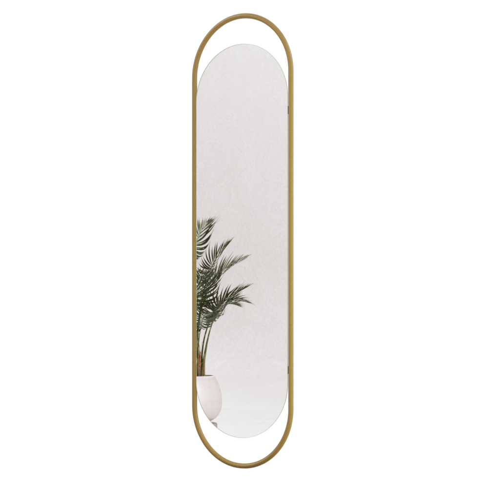 Овальное зеркало в золотой металлической раме HARMONY L 178 см
