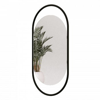 Овальное зеркало в черной металлической раме HARMONY S 104 см