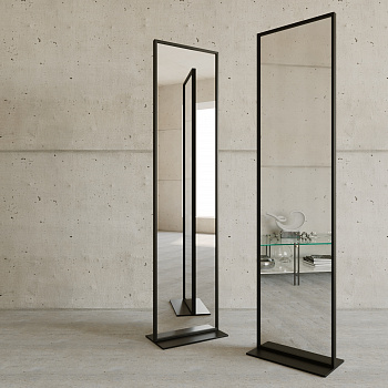 Напольное зеркало в чёрной металлической раме ZELISO 185 см