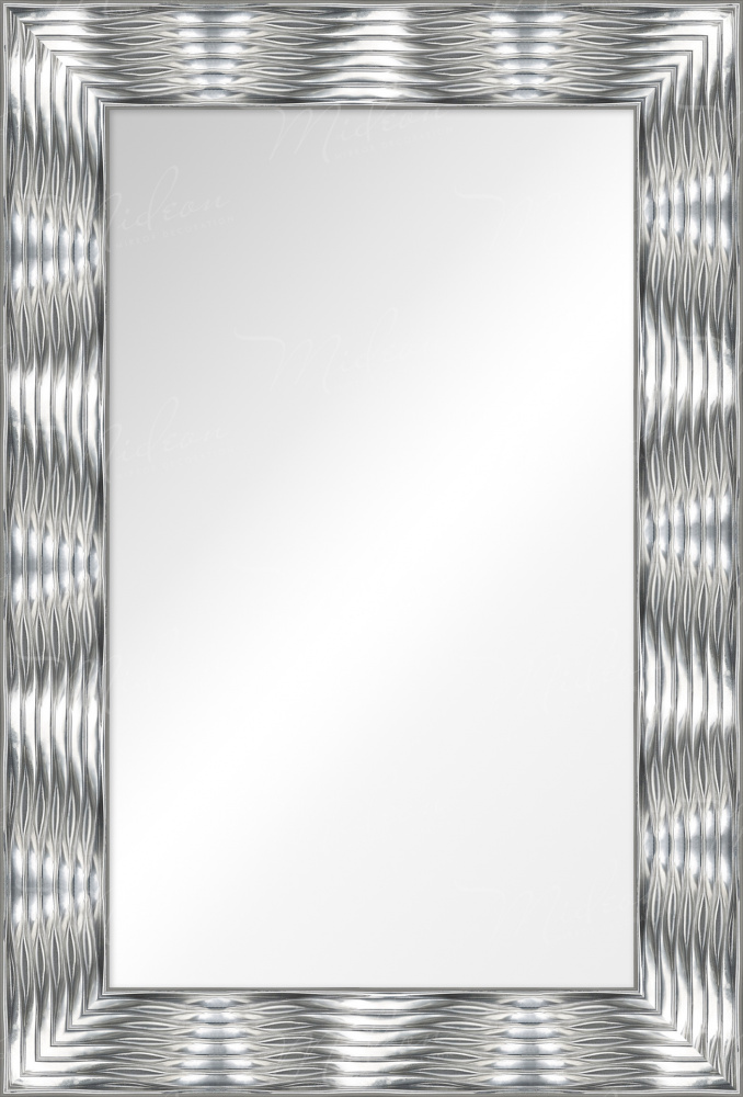Осветлённое зеркало в раме "Мориус" серебро - 70,3 х 135 см.