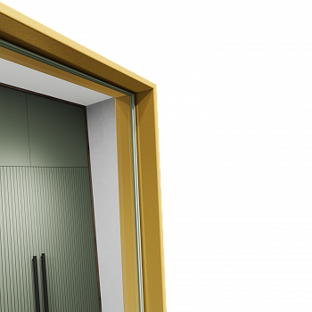 Прямоугольное зеркало в золотой металлической раме HALFEO XL Slim 200 см