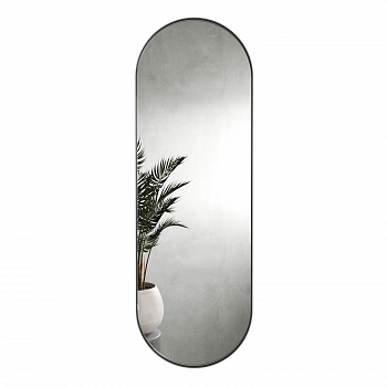 Овальное зеркало в чёрной металлической раме NOLVIS L 180 см