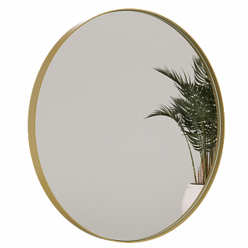 Круглое зеркало в золотой металлической раме RAUNTEL L D101 см