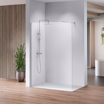 Стеклянная стационарная перегородка в душевую Стеклянная стационарная перегородка в душевую