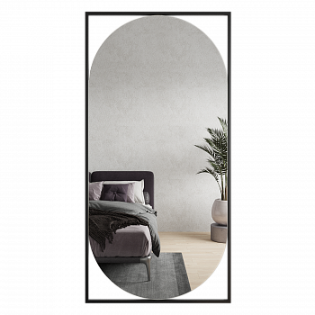 Прямоугольное зеркало в чёрной металлической раме KVADEN XL 200 см