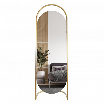 Напольное зеркало в золотой металлической раме EVELUM 163 см.