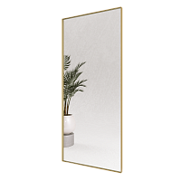 Прямоугольное зеркало в золотой металлической раме MUSCA Slim XL (в тонкой раме) 200 см
