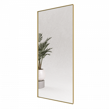 Прямоугольное зеркало в золотой металлической раме HALFEO XL Slim 200 см
