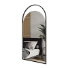 Арочное зеркало в черной металлической раме URSA 102 см
