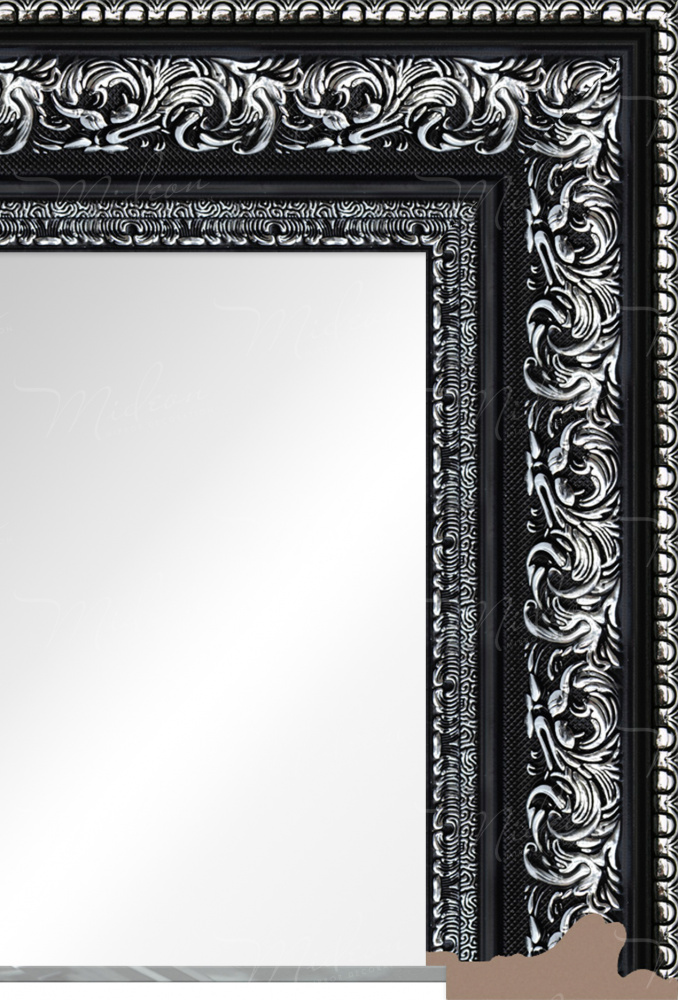 Зеркало «Дарлин» черная с серебром