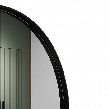 Овальное зеркало в чёрной металлической раме NOLVIS S 81 см