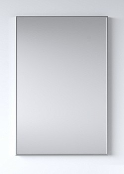 Зеркало в раме алюминий 01004 серебро матовый - 50 х 90 см.