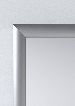 Зеркало в раме алюминий 01004 серебро матовый - 50 х 90 см.