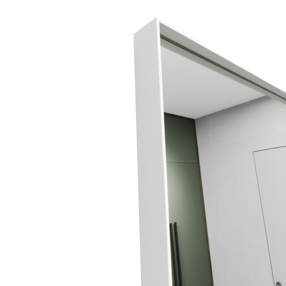 Прямоугольное зеркало в белой металлической раме MUSCA Slim XL (в тонкой раме) 200 см