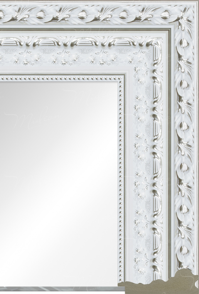 Зеркало "Алор" белая с серебром