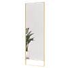 Напольное прямоугольное зеркало в золотой металлической раме HALFEO XL Slim Leg 220 см