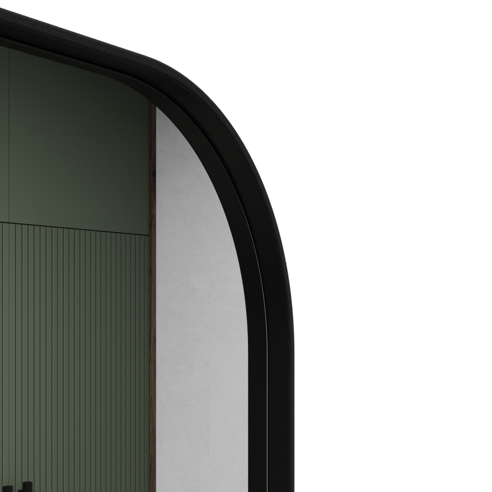 Прямоугольное зеркало в чёрной металлической раме PERSO M 150 см