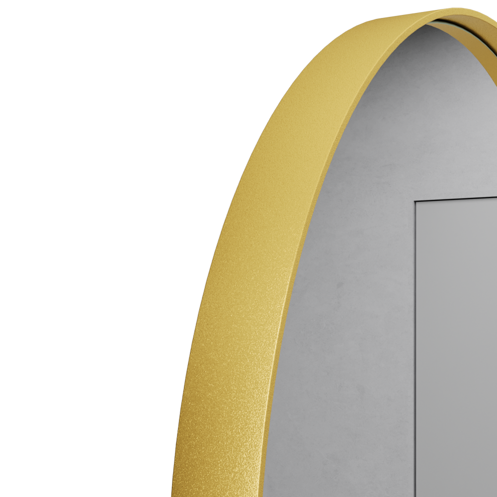 Овальное зеркало в золотой металлической раме GLEAM M 136см.
